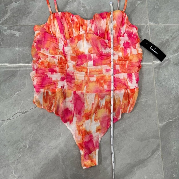 Women’s Lulus Watercolor Colorful Spaghetti Strap Open Back Bodysuit Size XL - Picture 15 of 15